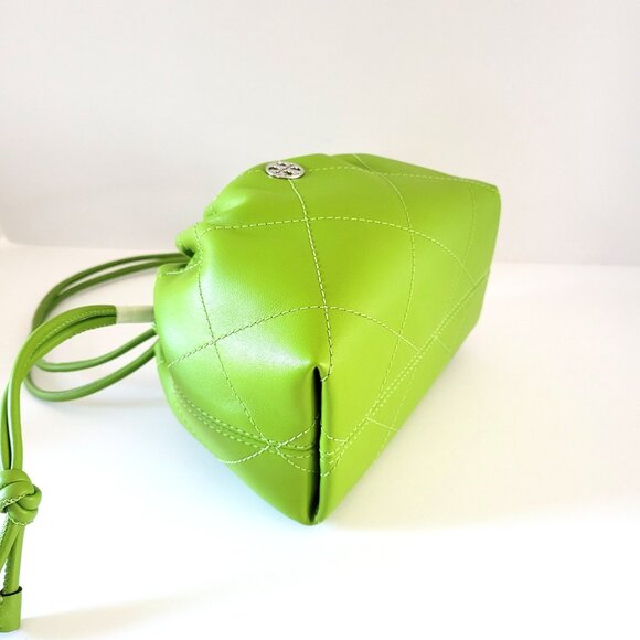 Tory Burch Willa Soft Quilt EW Drawstring Shoulder Bag Handbag Wheatgrass 166074 - Picture 6 of 8